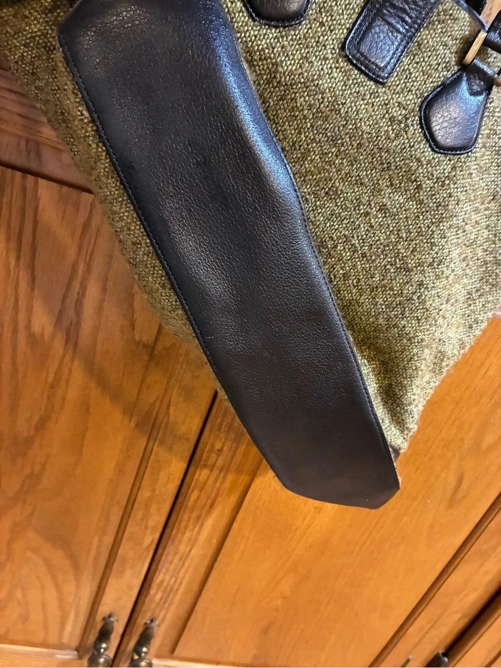 Vintage J Crew Herringbone Tweed Uptown Tote Bag